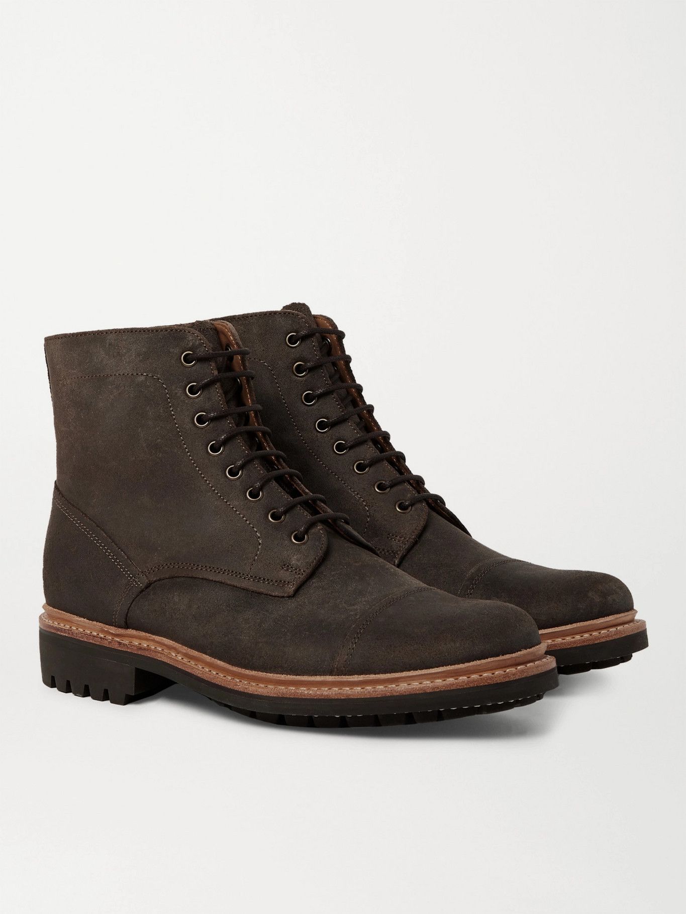 $490 Joseph Cap-Toe Suede Boots 113023 Brown Rugged 2021