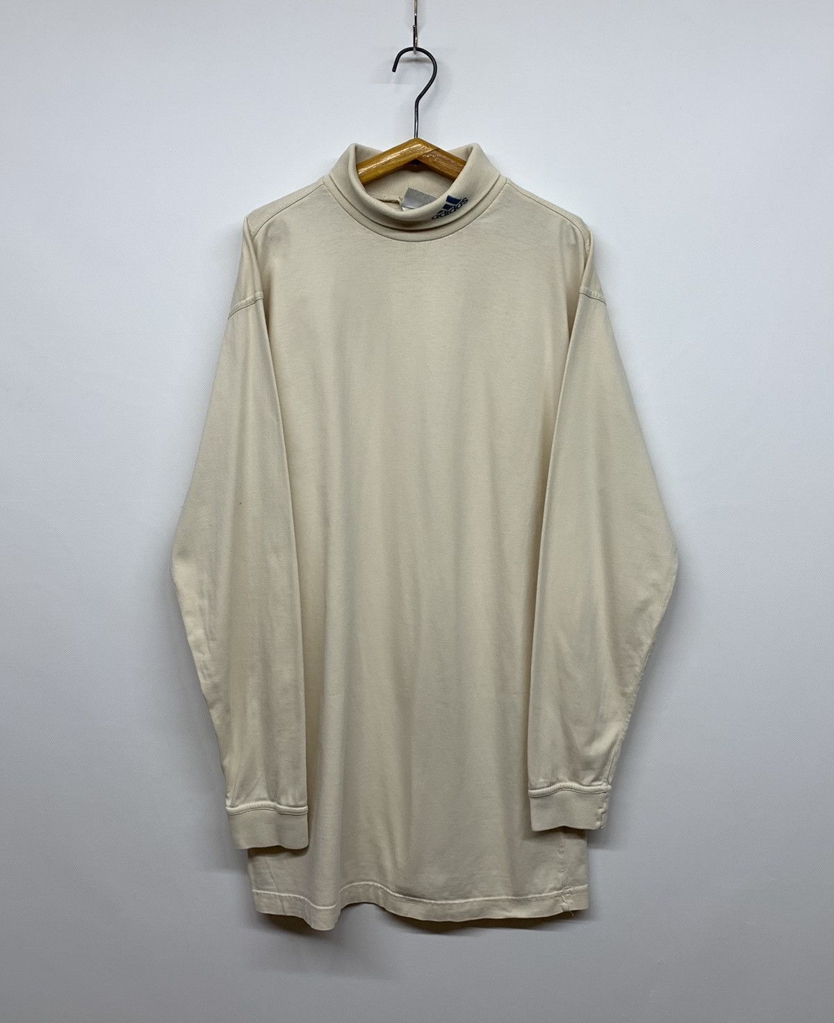 Adidas Vintage Adidas Mini Logo Turtleneck Mock Neck 90’s Beige | Grailed