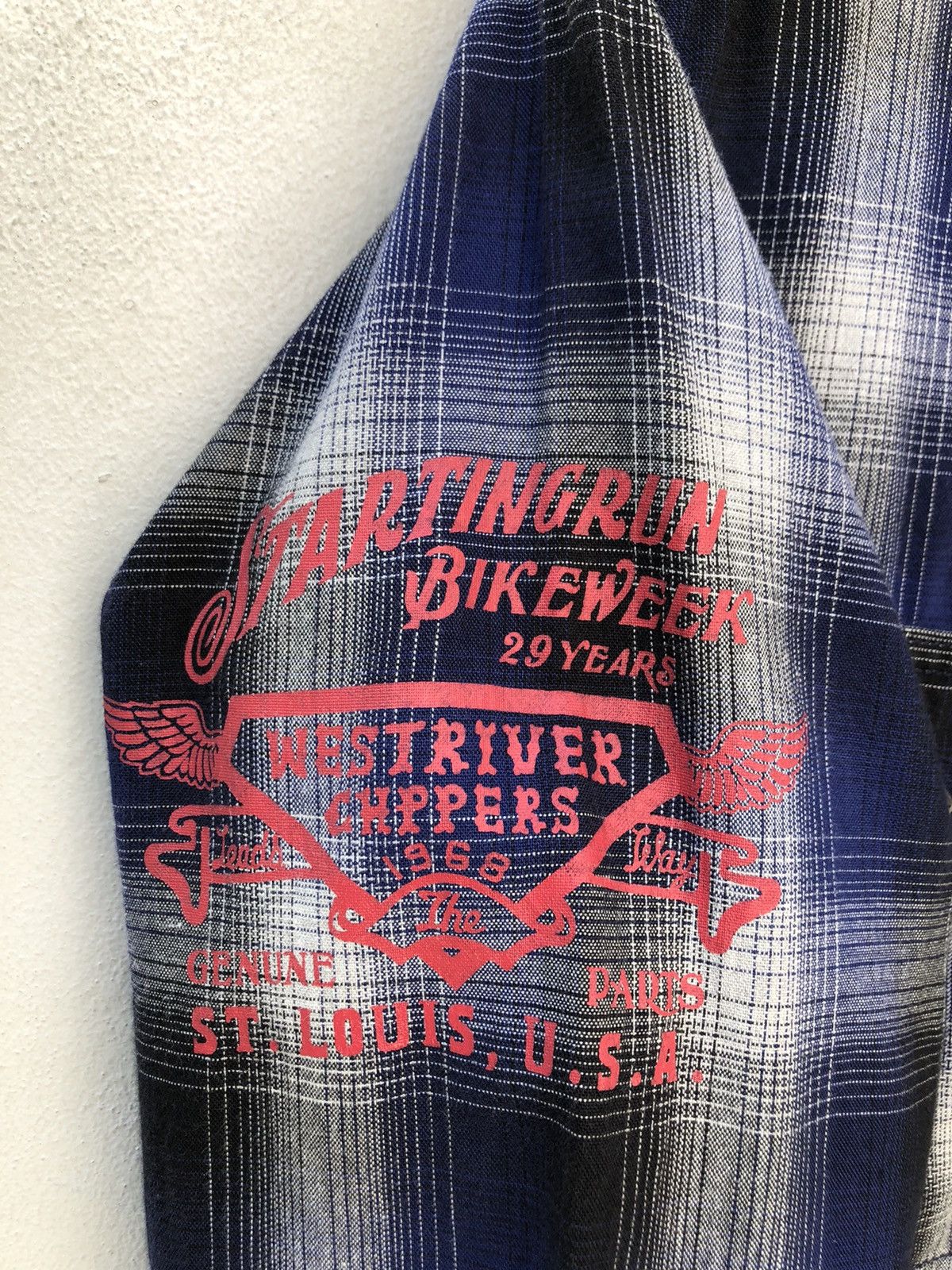 Vintage MWS Japan Tartan Plaid Motorcycles Button Shirt Size US L / EU 52-54 / 3 - 5 Thumbnail