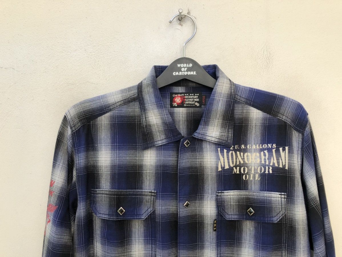 Vintage MWS Japan Tartan Plaid Motorcycles Button Shirt Size US L / EU 52-54 / 3 - 2 Thumbnail