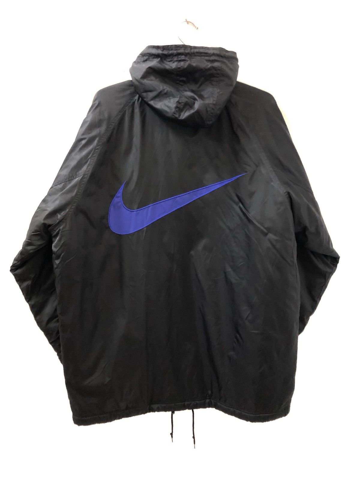Nike × Vintage Vintage 90s Nike Big Swoosh Hoodie Parka Jacket Size US L / EU 52-54 / 3 - 1 Thumbnail