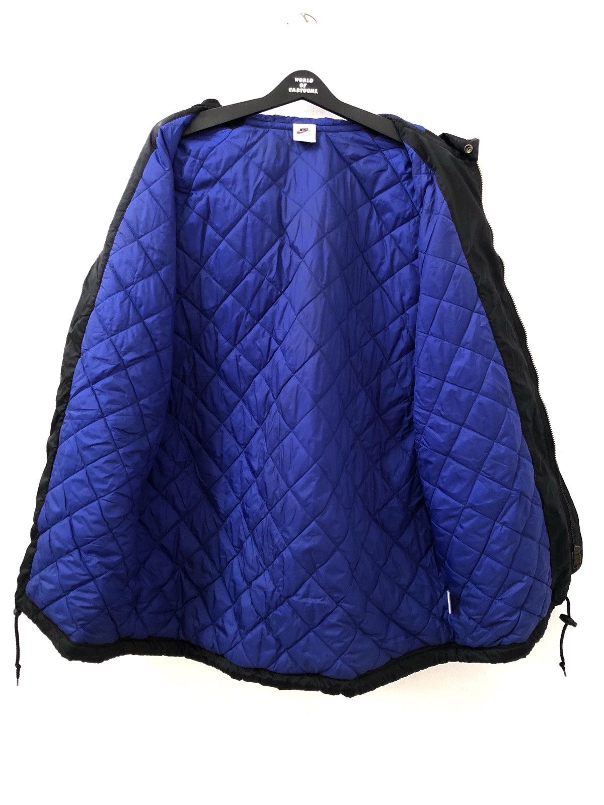 Nike × Vintage Vintage 90s Nike Big Swoosh Hoodie Parka Jacket Size US L / EU 52-54 / 3 - 9 Thumbnail