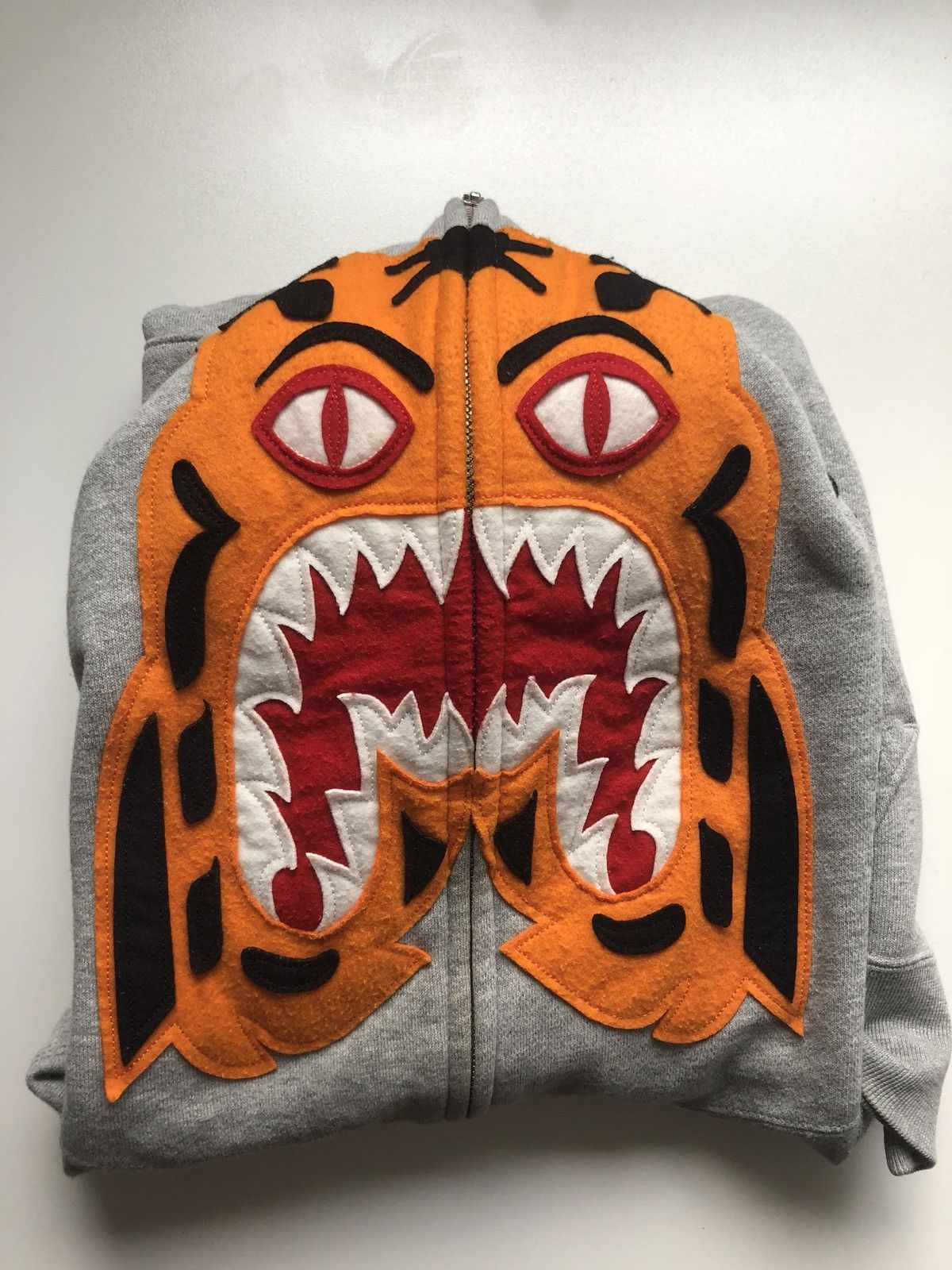 Bape Grey Tiger Funthera Militia Zip Up Hoodie | Grailed