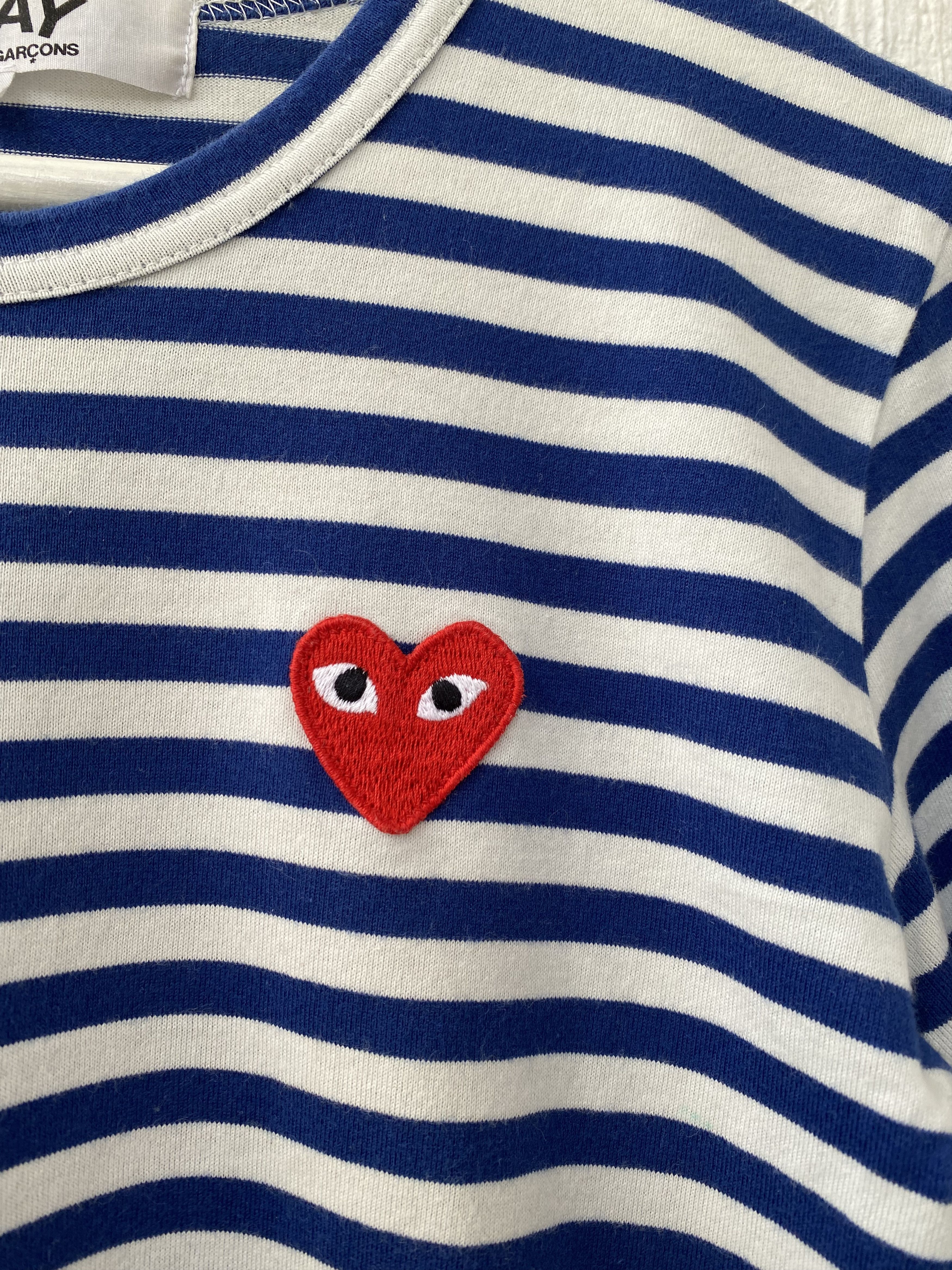 Comme des Garcons LONG SLEEVE HEART LOGO STRIPE TEE Size US S / EU 44-46 / 1 - 3 Thumbnail