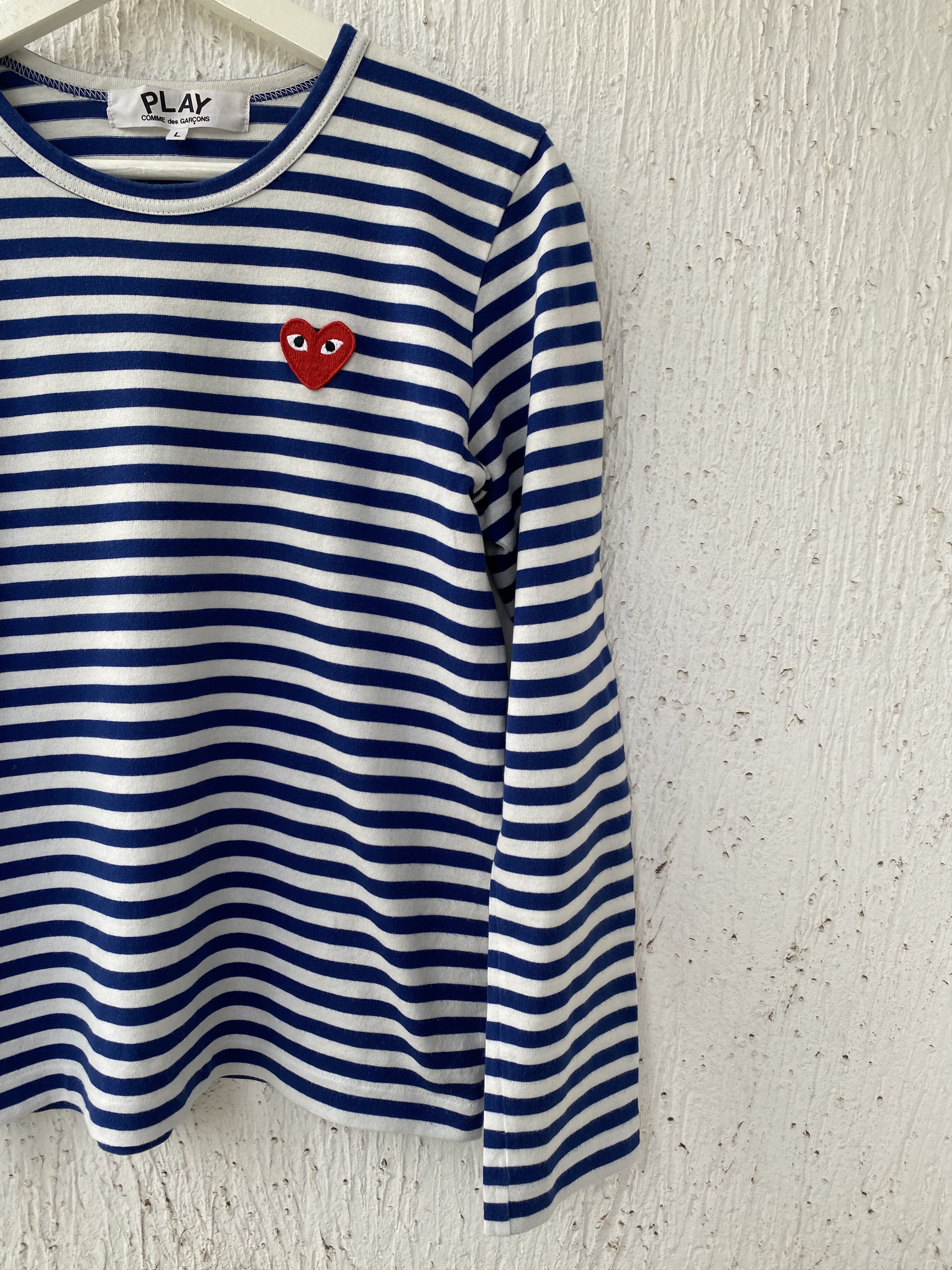 Comme des Garcons LONG SLEEVE HEART LOGO STRIPE TEE Size US S / EU 44-46 / 1 - 2 Thumbnail