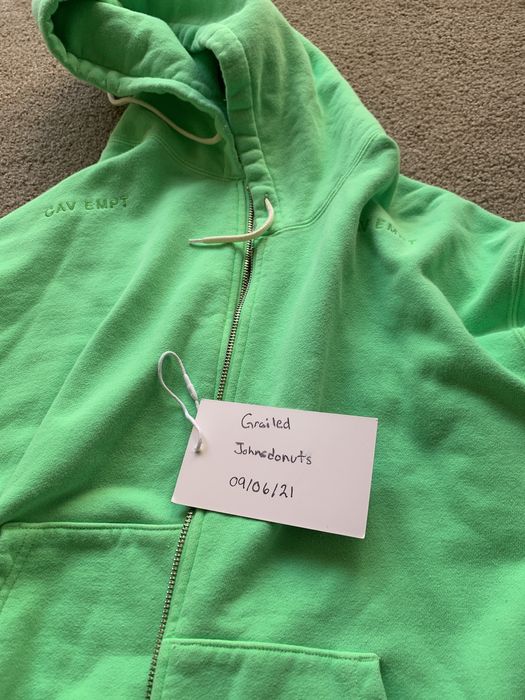 Cartoon Network Cav Empt Neon Green Zip up Hoodie Grailed