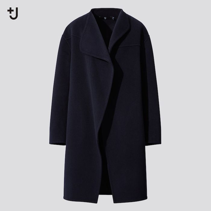 +J CASHMERE BLEND COLLARLESS COAT