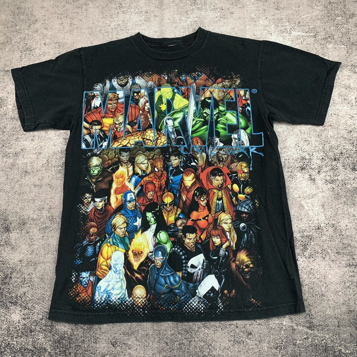Marvel Comics × Vintage Vintage marvel comics all over graphic t shirt ...