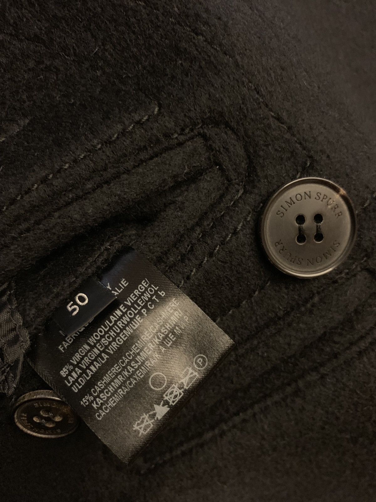 Simon Spurr Black wool Military Coat Size US L / EU 52-54 / 3 - 3 Thumbnail