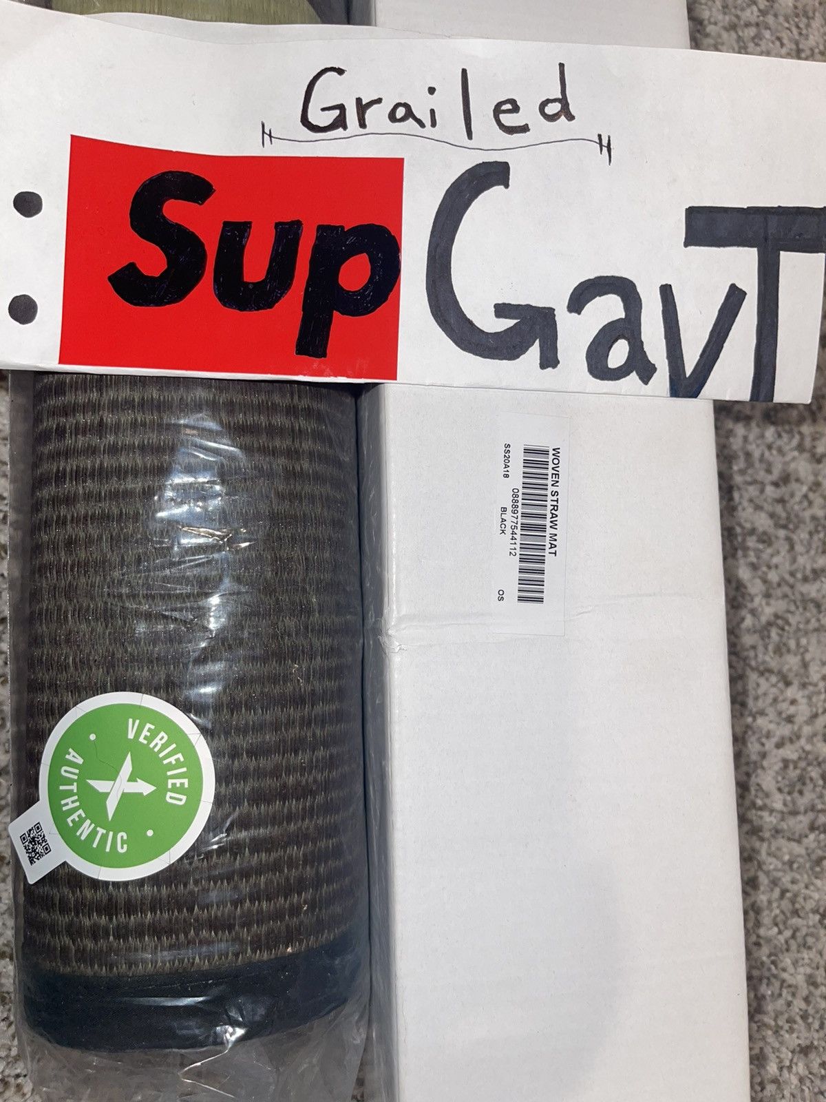 Supreme Supreme Woven Straw Mat Black Grailed