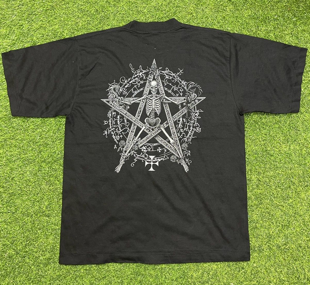 Band Tees × Vintage VINTAGE 1996 SKELETON PENTAGRAM LIKE SLAYER T SHIRT Size US L / EU 52-54 / 3 - 3 Thumbnail
