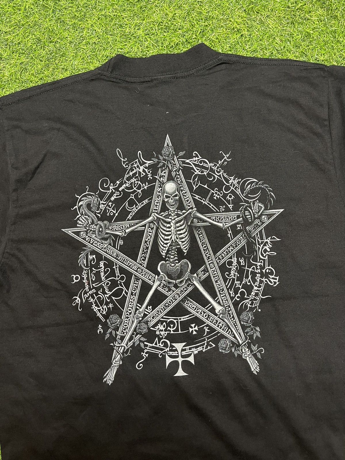 Band Tees × Vintage VINTAGE 1996 SKELETON PENTAGRAM LIKE SLAYER T SHIRT Size US L / EU 52-54 / 3 - 5 Thumbnail