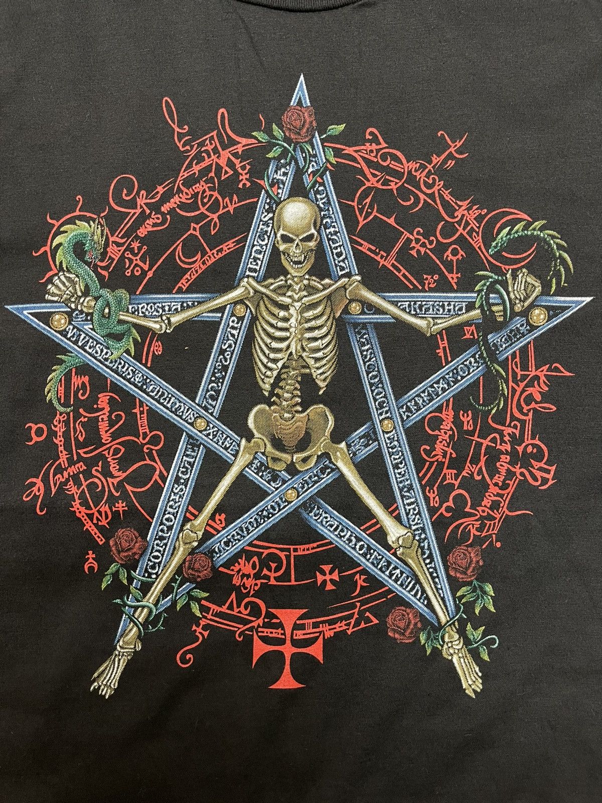 Band Tees × Vintage VINTAGE 1996 SKELETON PENTAGRAM LIKE SLAYER T SHIRT Size US L / EU 52-54 / 3 - 6 Thumbnail