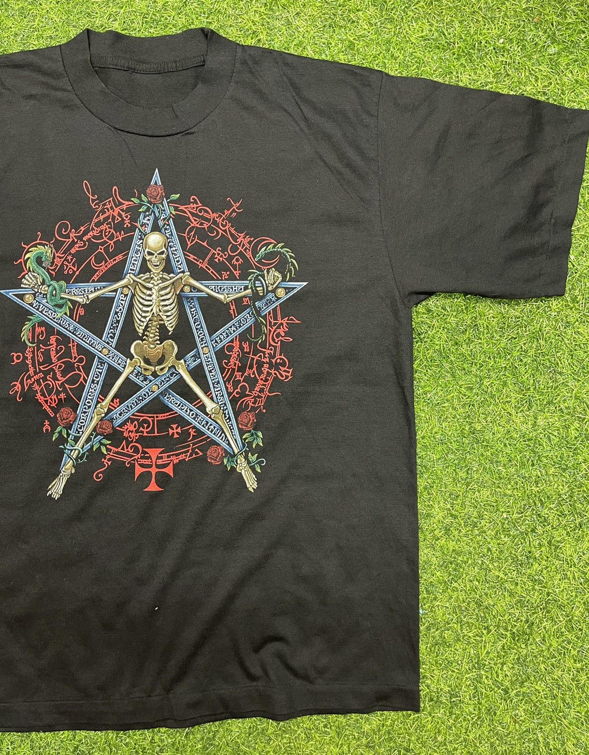 Band Tees × Vintage VINTAGE 1996 SKELETON PENTAGRAM LIKE SLAYER T SHIRT Size US L / EU 52-54 / 3 - 1 Thumbnail