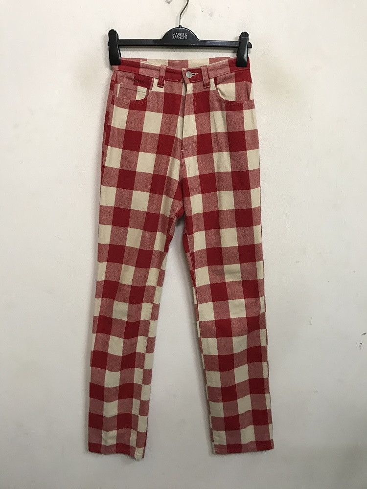 Vintage CAMEL CRUTCH Japan Tartan Check Plaid Trouser Pant Size US 28 / EU 44 - 1 Thumbnail