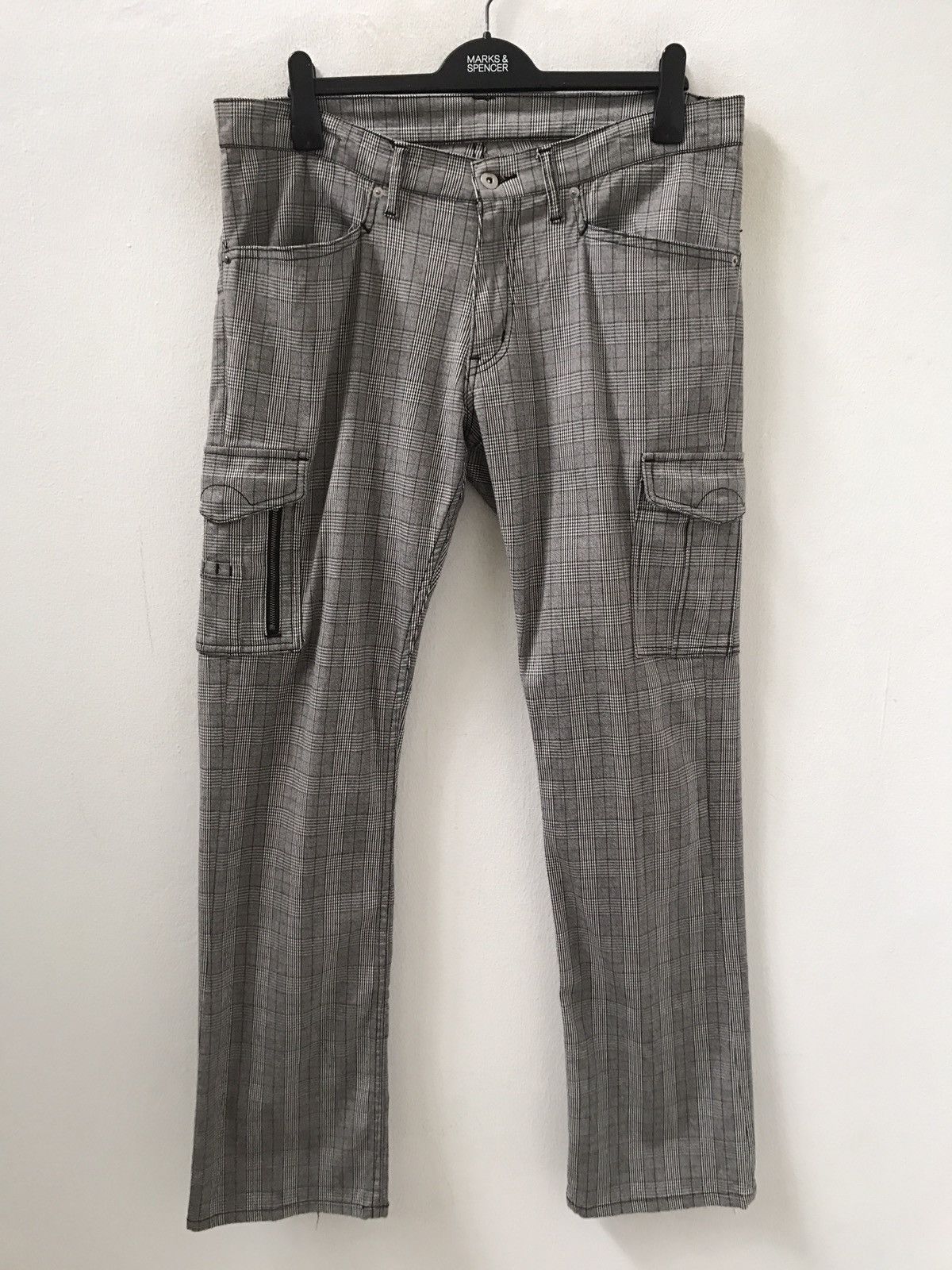 Vintage On Board Japan Tartan Checks Stretchable Cargo Trouser Pant Size US 34 / EU 50 - 2 Thumbnail