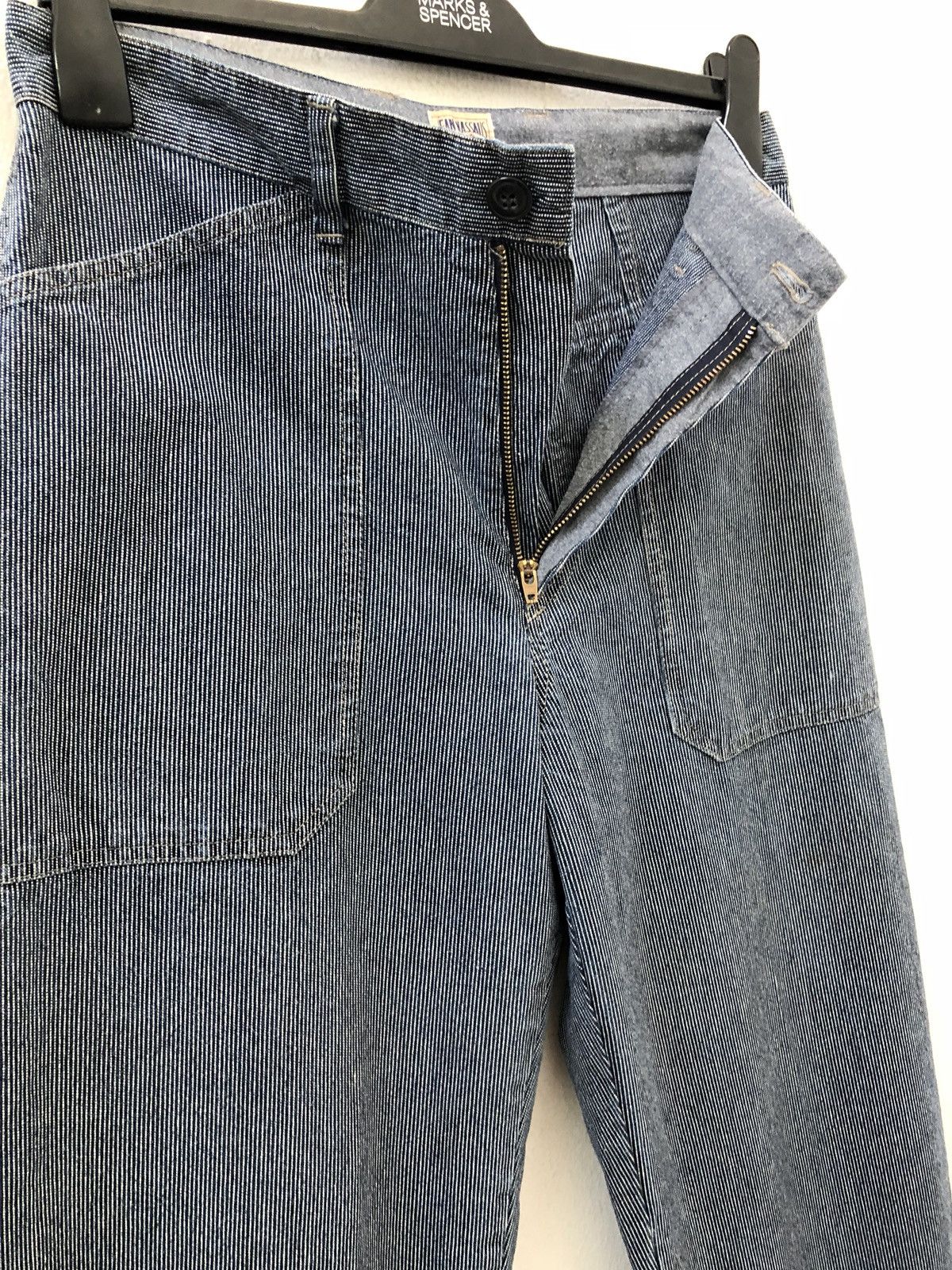 Vintage Jean Nassaus Japan Wide Straight Striped Fatigue Pant Size US 30 / EU 46 - 6 Thumbnail