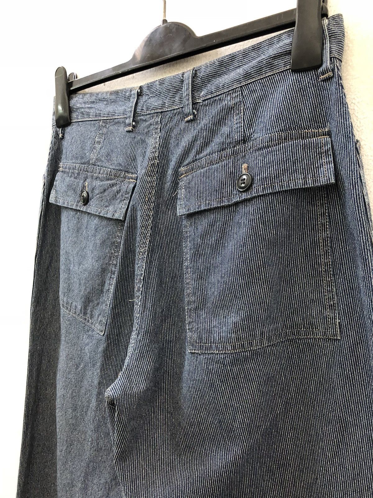 Vintage Jean Nassaus Japan Wide Straight Striped Fatigue Pant Size US 30 / EU 46 - 10 Thumbnail