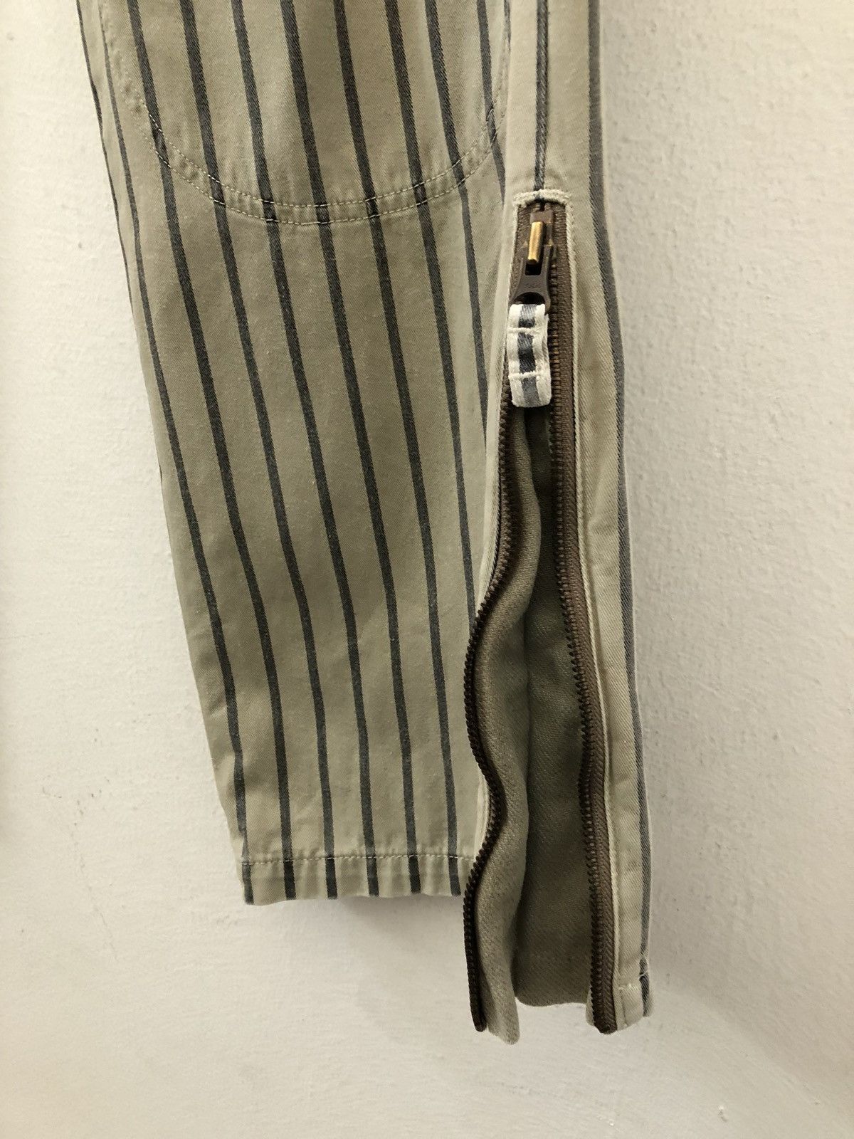 Vintage Japanese Brand Gaijin Made Hem Zipper Striped Trouser Pant Size US 32 / EU 48 - 5 Thumbnail