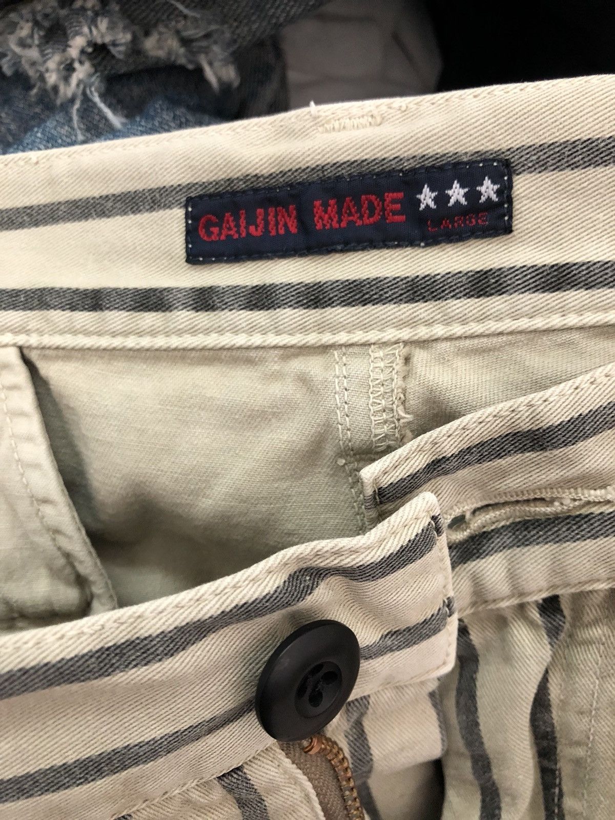 Vintage Japanese Brand Gaijin Made Hem Zipper Striped Trouser Pant Size US 32 / EU 48 - 12 Thumbnail