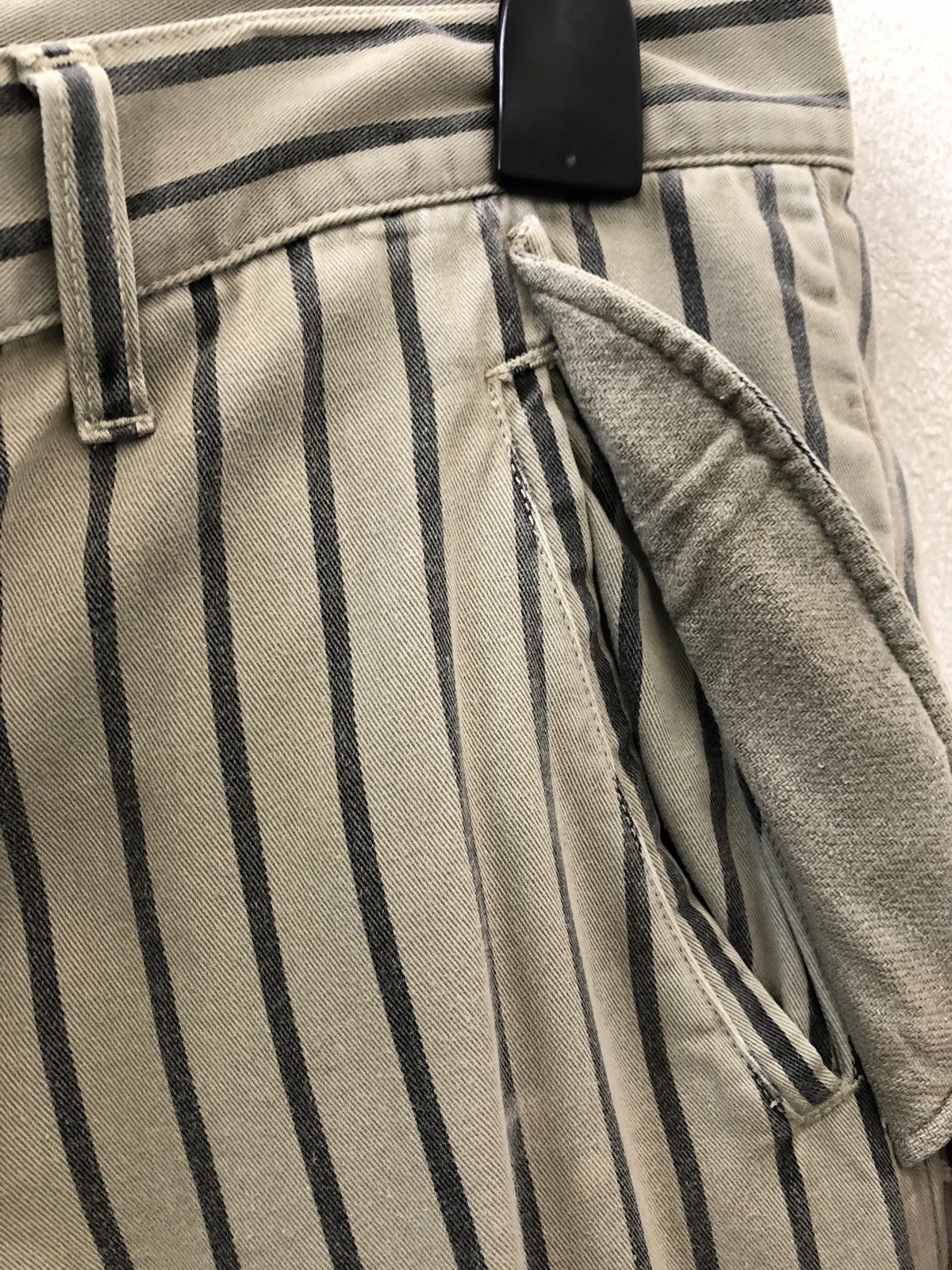 Vintage Japanese Brand Gaijin Made Hem Zipper Striped Trouser Pant Size US 32 / EU 48 - 8 Thumbnail
