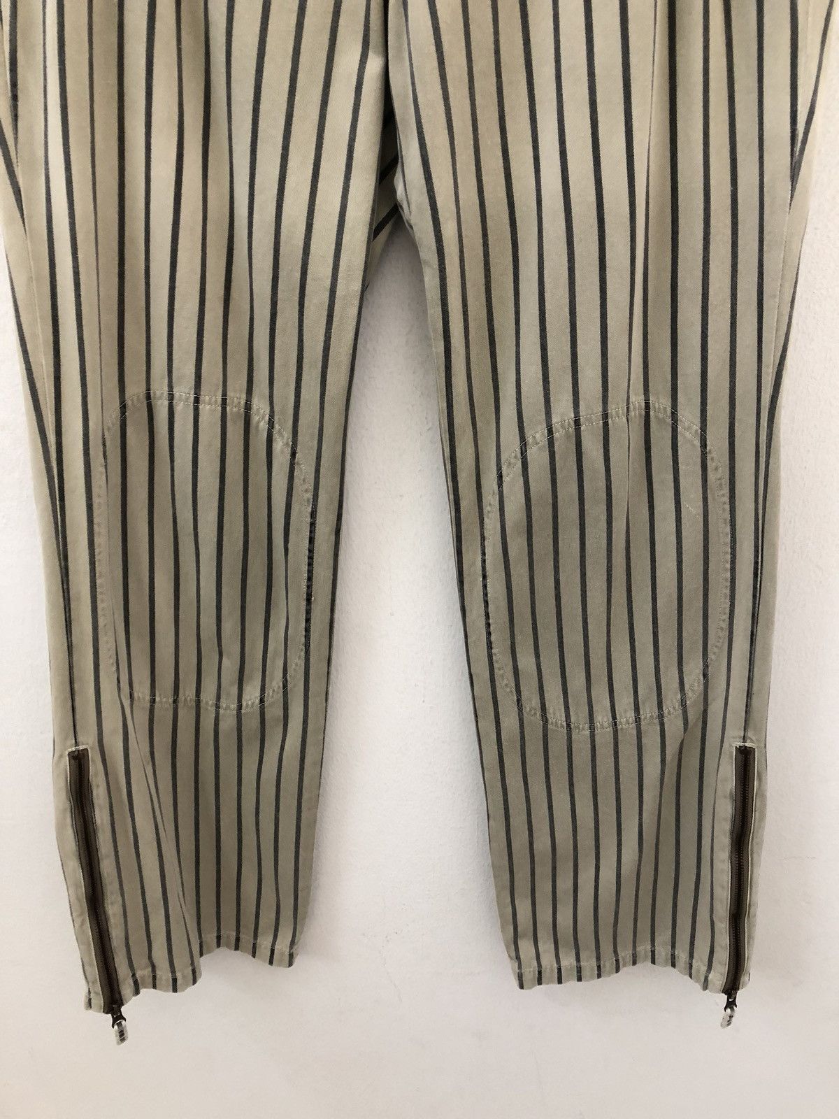 Vintage Japanese Brand Gaijin Made Hem Zipper Striped Trouser Pant Size US 32 / EU 48 - 3 Thumbnail