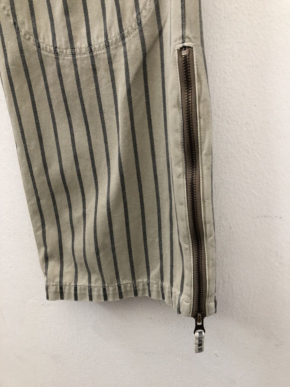 Vintage Japanese Brand Gaijin Made Hem Zipper Striped Trouser Pant Size US 32 / EU 48 - 4 Thumbnail