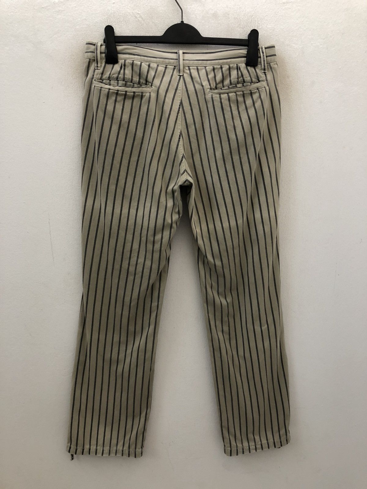 Vintage Japanese Brand Gaijin Made Hem Zipper Striped Trouser Pant Size US 32 / EU 48 - 9 Thumbnail