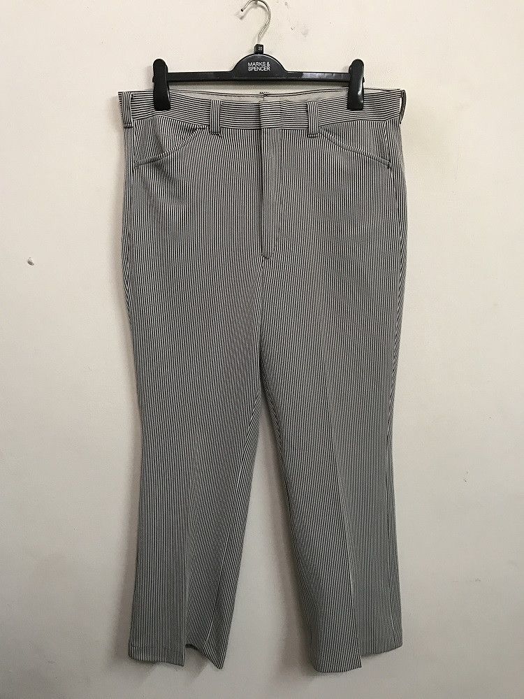 Vintage Vintage 70s KINGS ROAD Perma - Prest Striped Trouser Pant Size US 38 / EU 54 - 3 Thumbnail