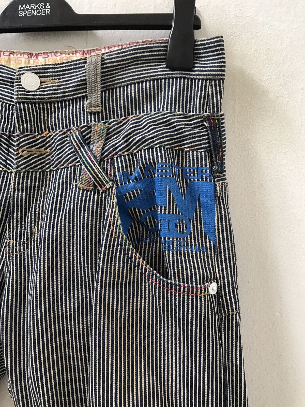 Vintage Rimaster Hickory Striped Double Waist Denim Pant Size US 31 - 14 Thumbnail