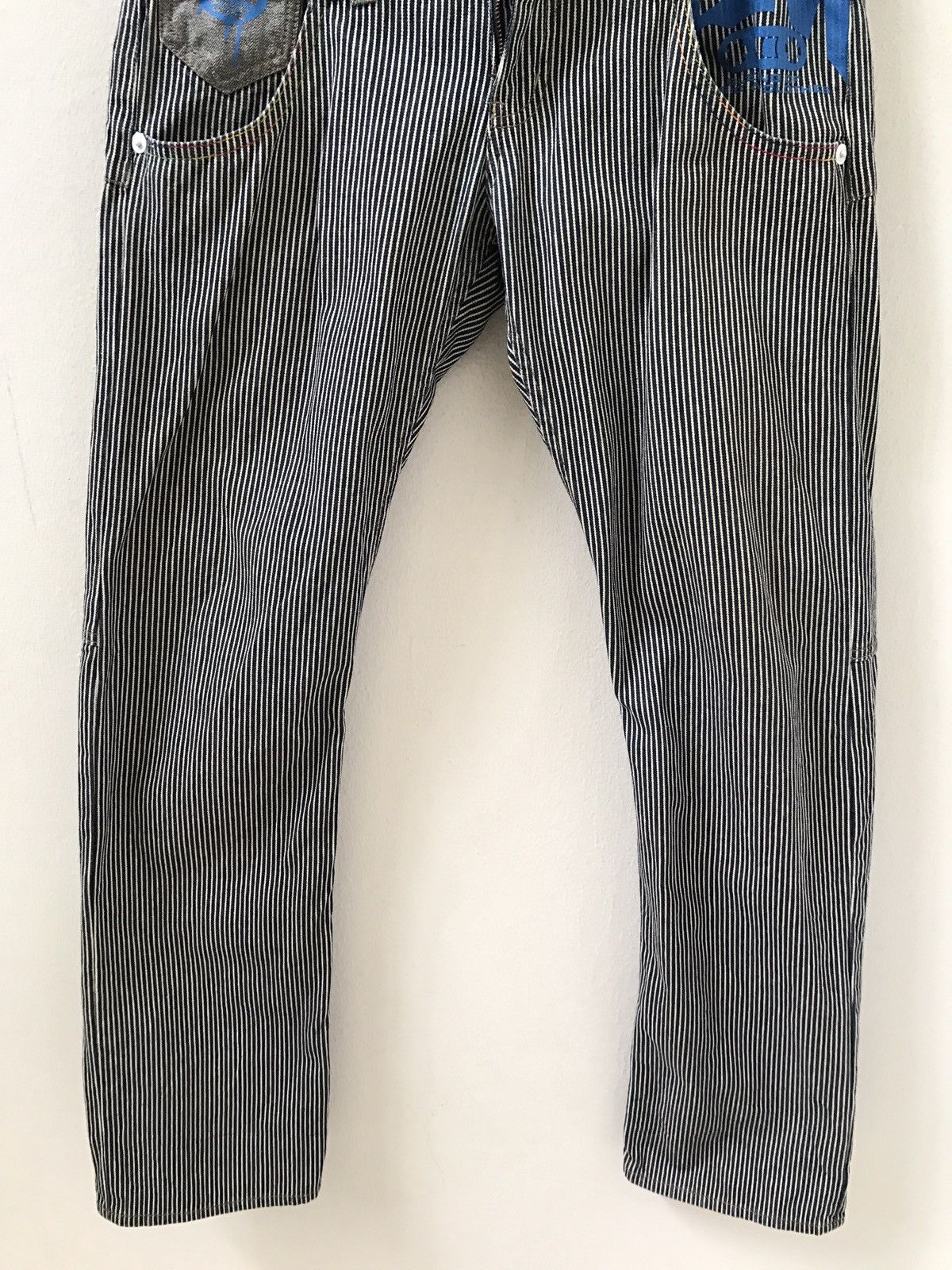 Vintage Rimaster Hickory Striped Double Waist Denim Pant Size US 31 - 17 Thumbnail