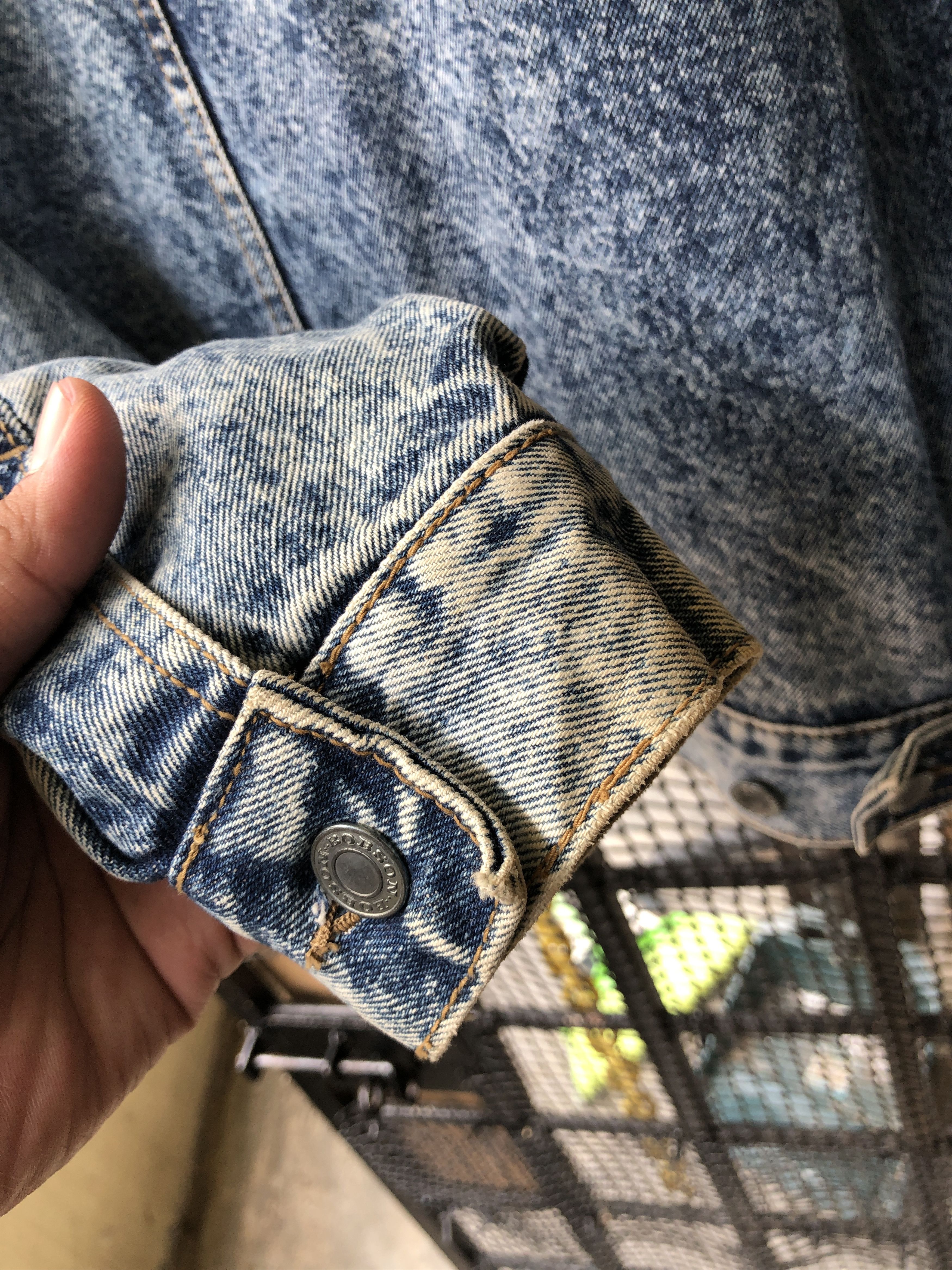 Vintage Vintage Bobson Cropped Acid Wash Denim Jacket Size US L / EU 52-54 / 3 - 8 Thumbnail