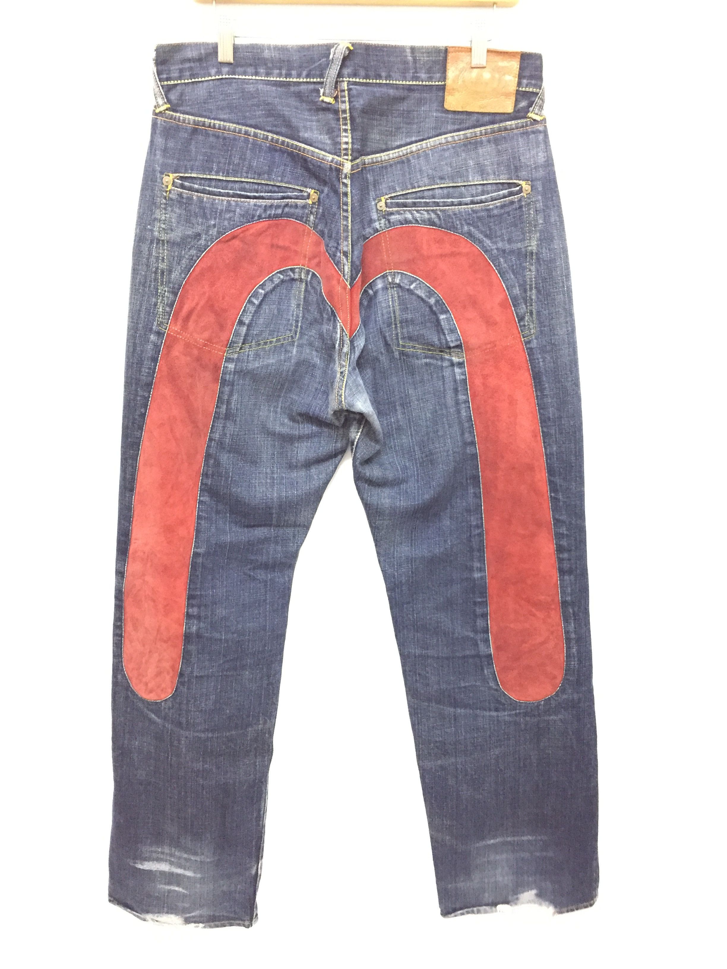 Evisu Evisu by Yamane Selvedge Denim suede leather logo Size US 32 / EU 48 - 1 Thumbnail