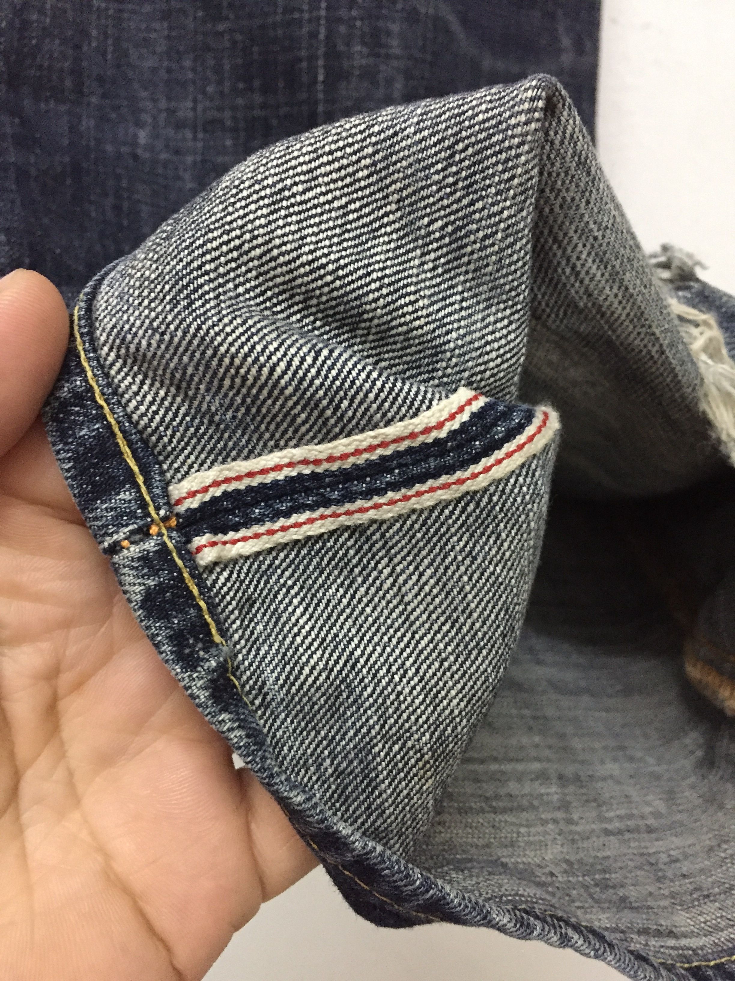 Evisu Evisu by Yamane Selvedge Denim suede leather logo Size US 32 / EU 48 - 13 Thumbnail