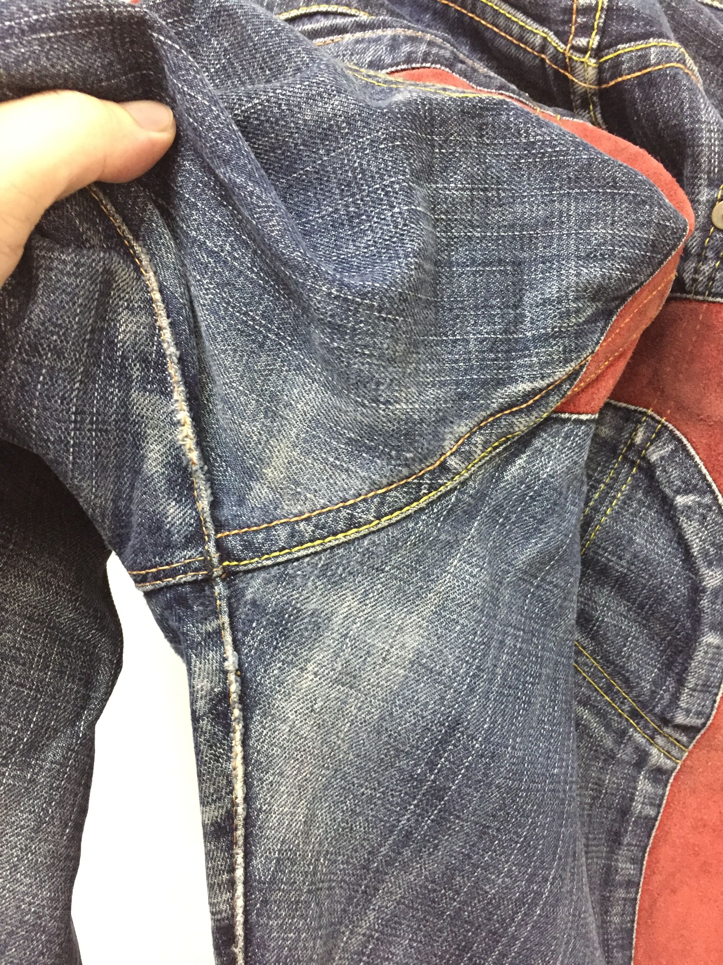 Evisu Evisu by Yamane Selvedge Denim suede leather logo Size US 32 / EU 48 - 14 Thumbnail