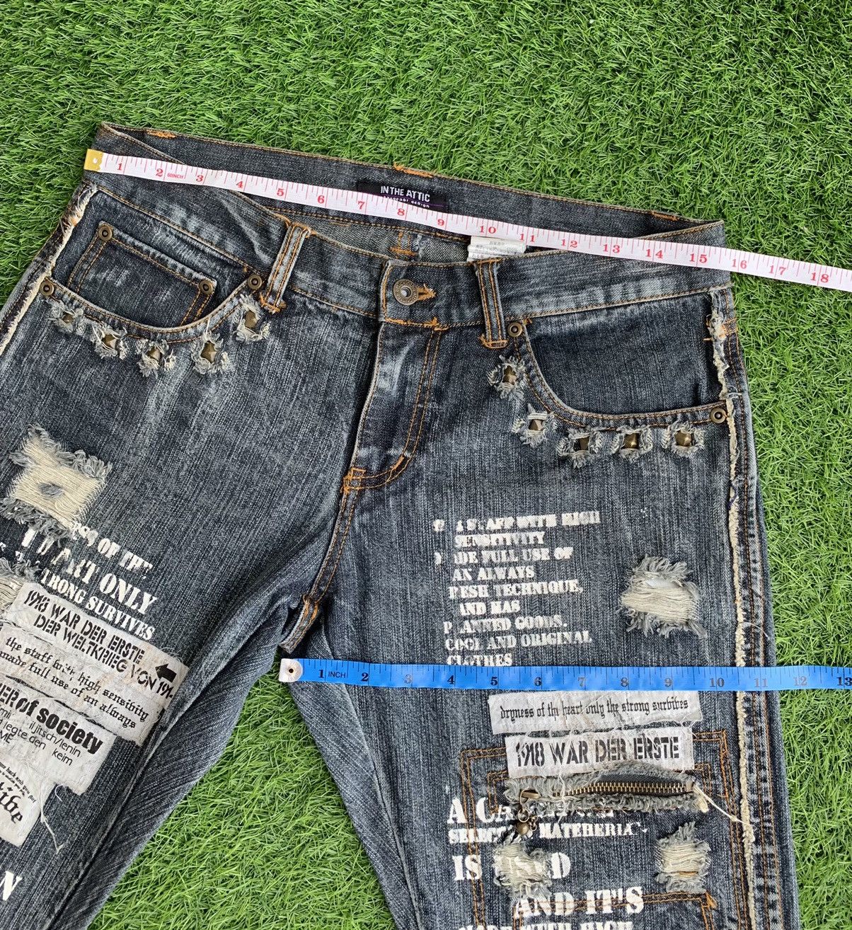 In The Attic × Japanese Brand Rare Japanese Brand In The Attic Patchwork Punk Style Size US 30 / EU 46 - 14 Thumbnail