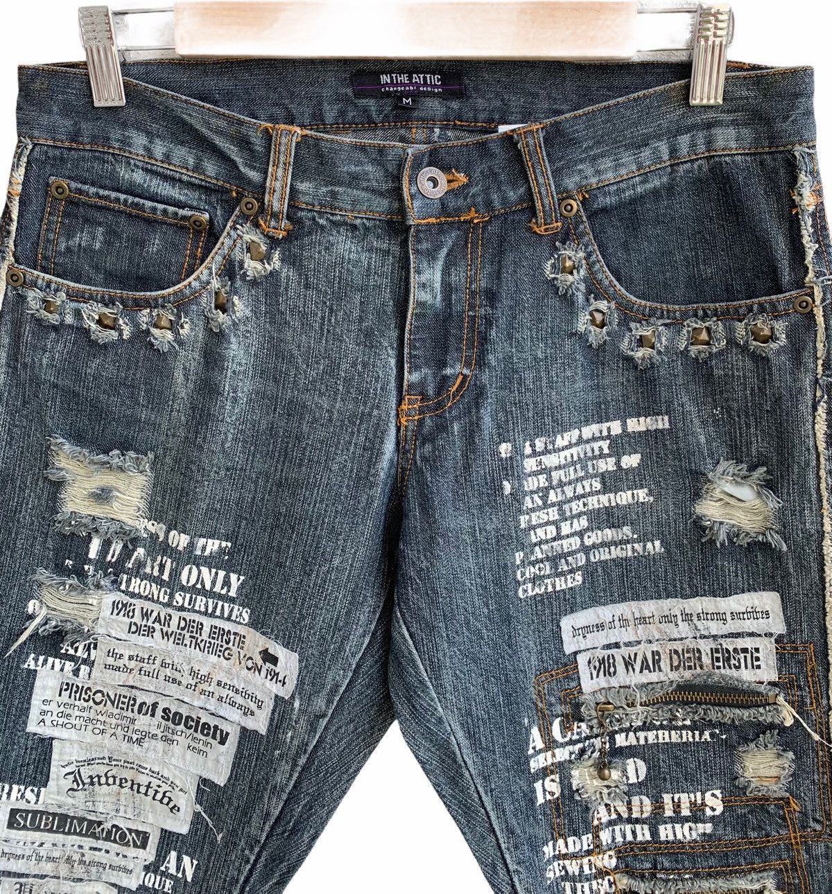 In The Attic × Japanese Brand Rare Japanese Brand In The Attic Patchwork Punk Style Size US 30 / EU 46 - 9 Thumbnail