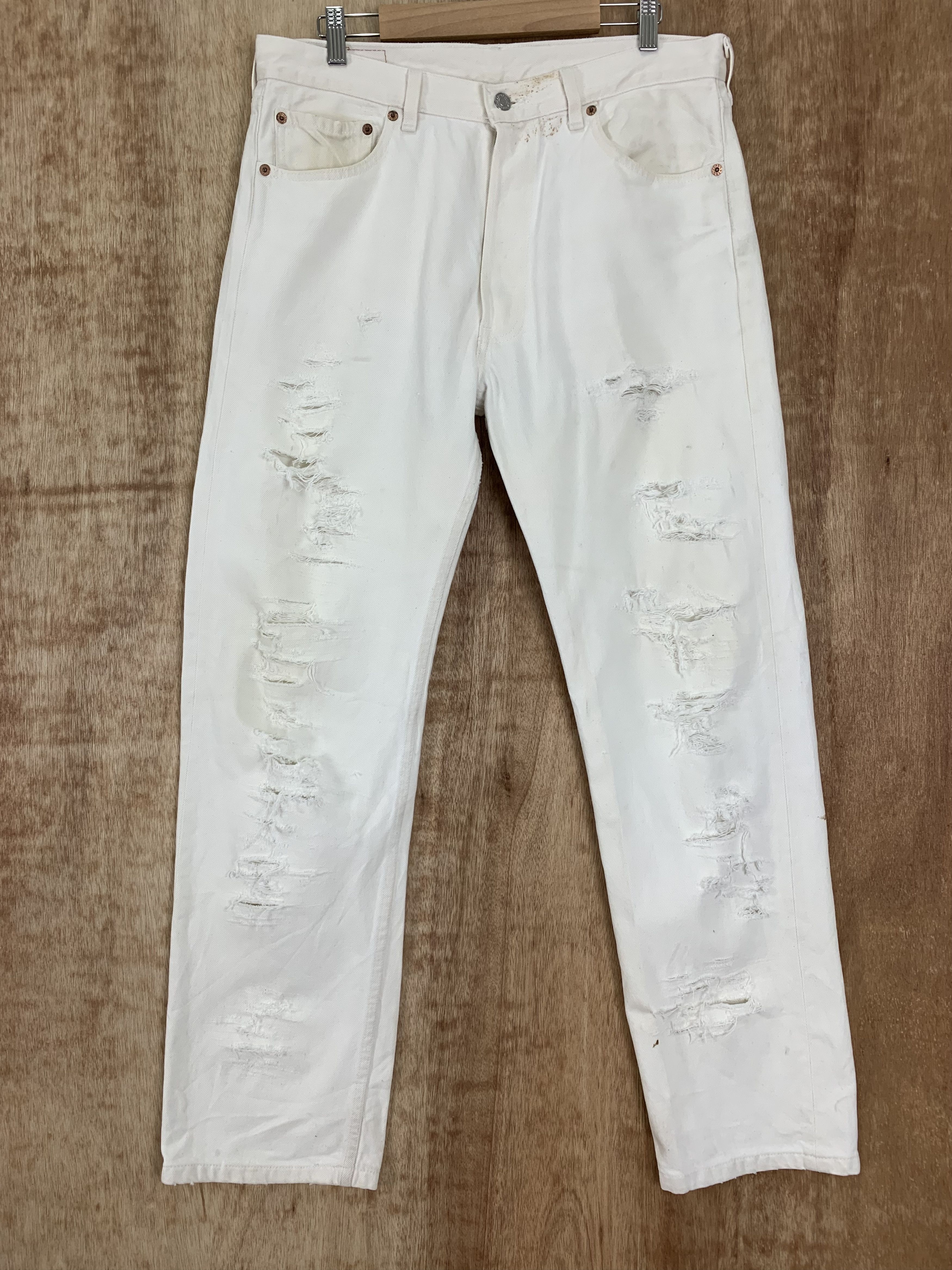 Levis 501 Pants Distressed Vintage Kurt Cobain Style