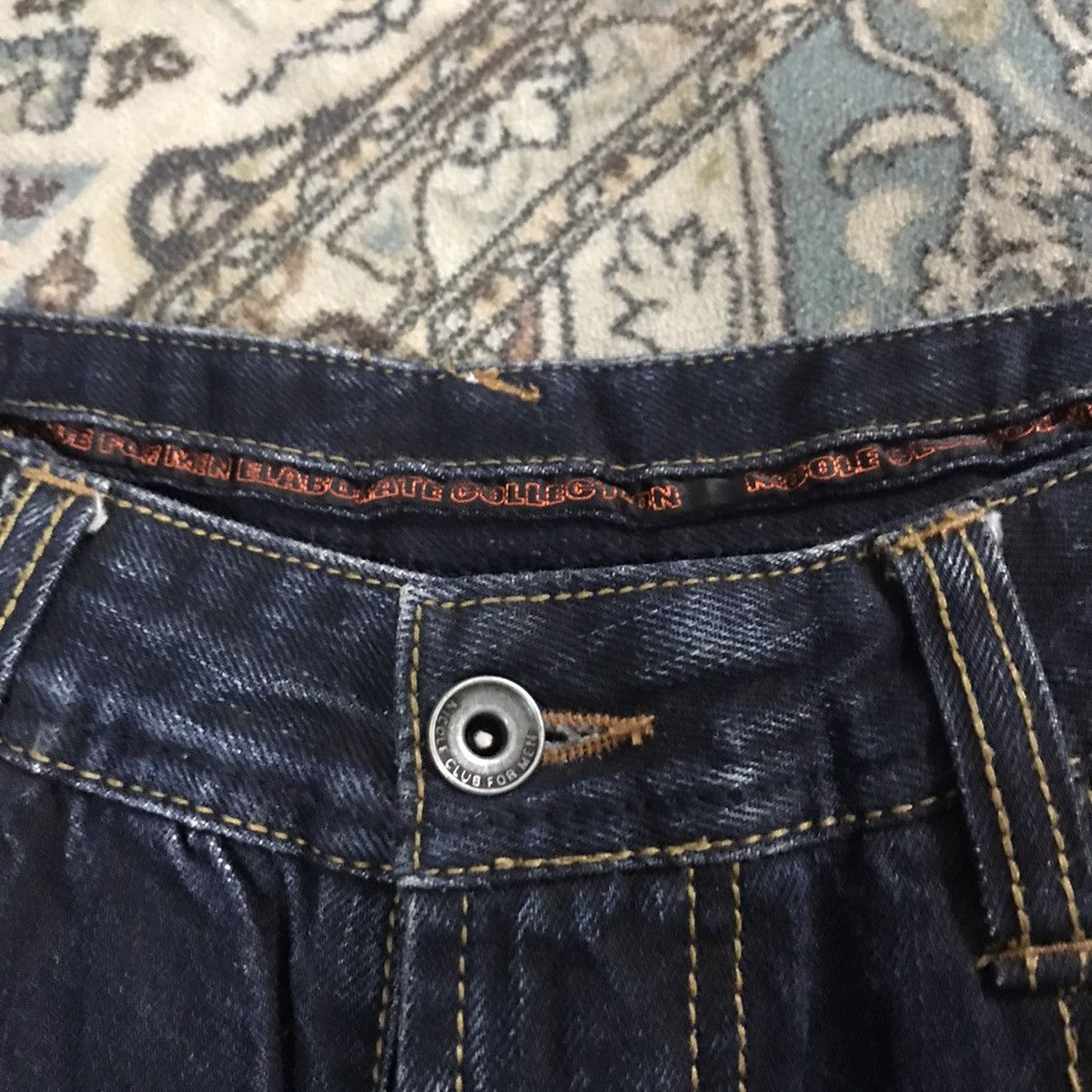 Japanese Brand NCFM Black Denim Double Waist Flare Jeans Size US 31 - 21 Thumbnail