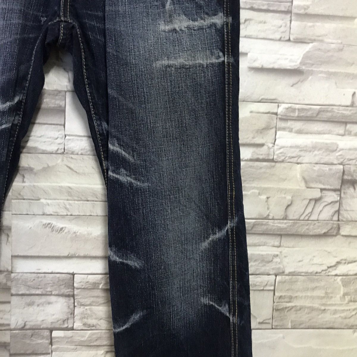 Japanese Brand NCFM Black Denim Double Waist Flare Jeans Size US 31 - 7 Thumbnail