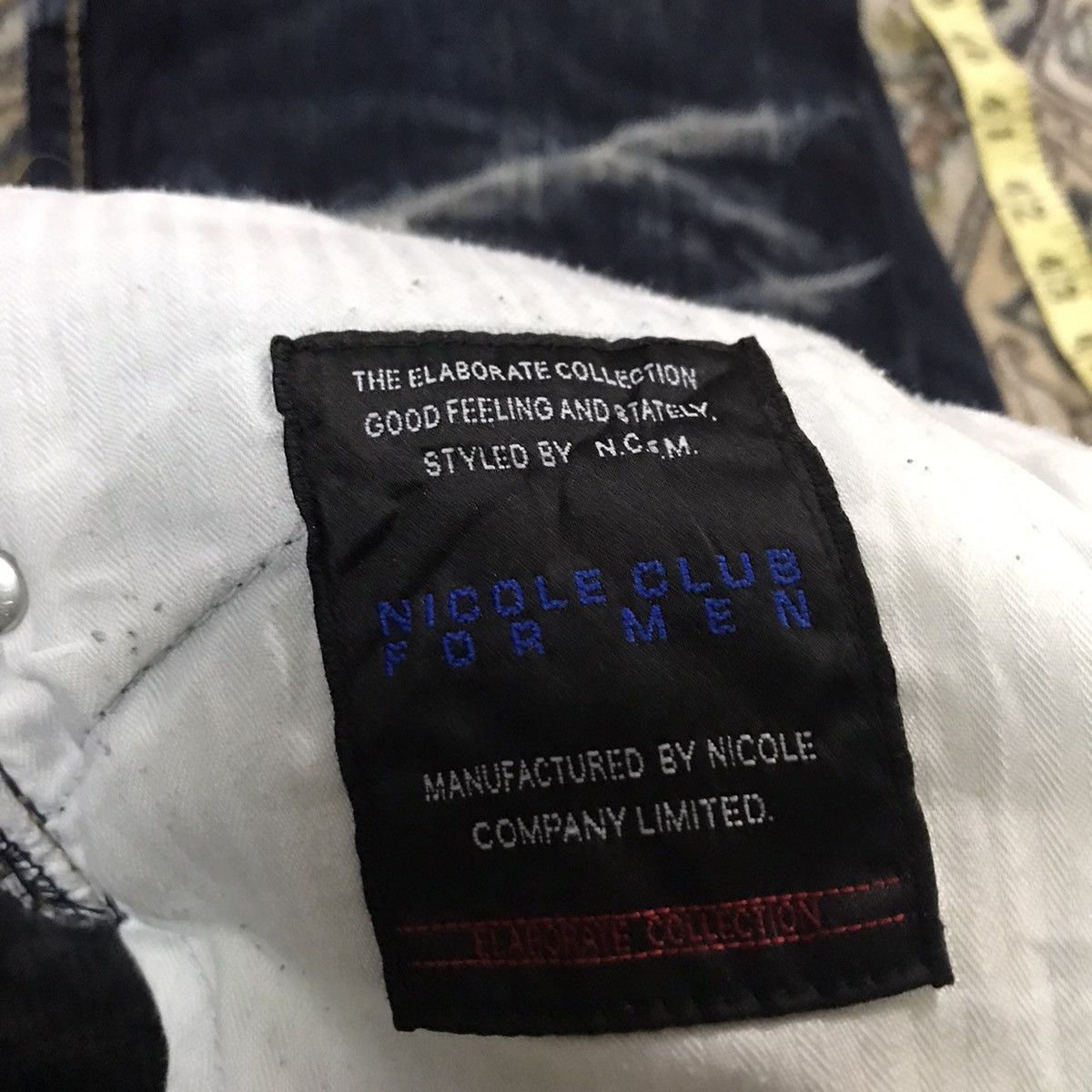 Japanese Brand NCFM Black Denim Double Waist Flare Jeans Size US 31 - 22 Thumbnail