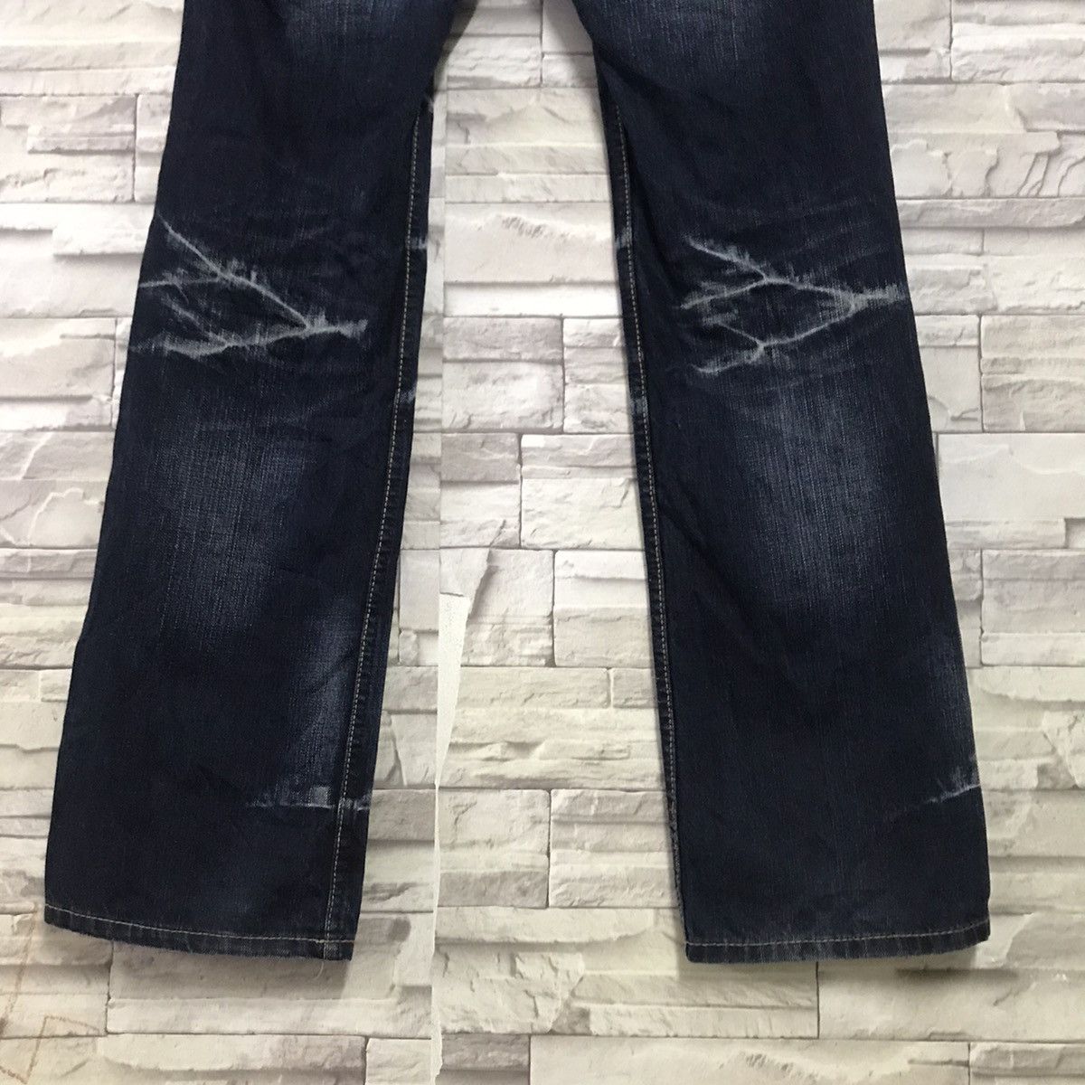 Japanese Brand NCFM Black Denim Double Waist Flare Jeans Size US 31 - 15 Thumbnail