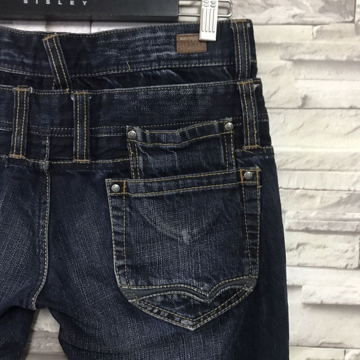 Japanese Brand NCFM Black Denim Double Waist Flare Jeans Size US 31 - 13 Thumbnail