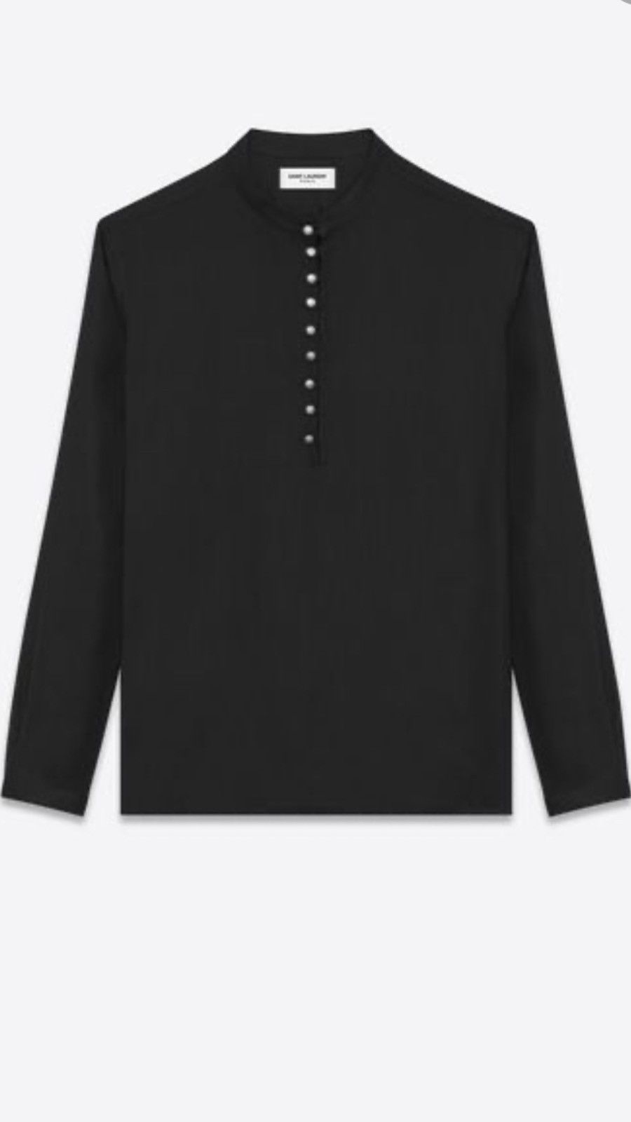 image of Saint Laurent Paris Saint Laurent Viscose Tunic. 41/16. $1190 in Black, Men's (Size Large)