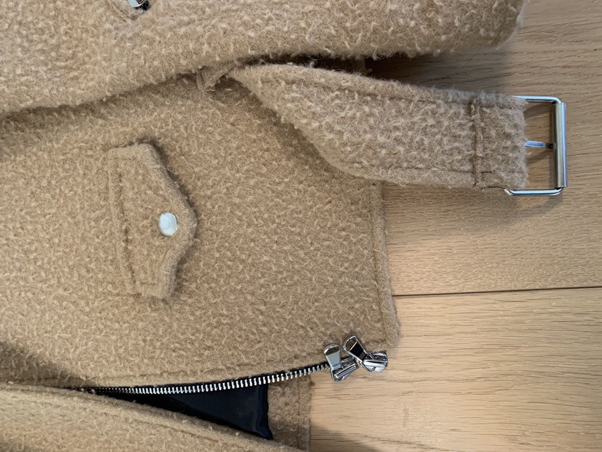 Route des Garden New RARE Beige Wool Biker Jacket Size US M / EU 48-50 / 2 - 5 Thumbnail