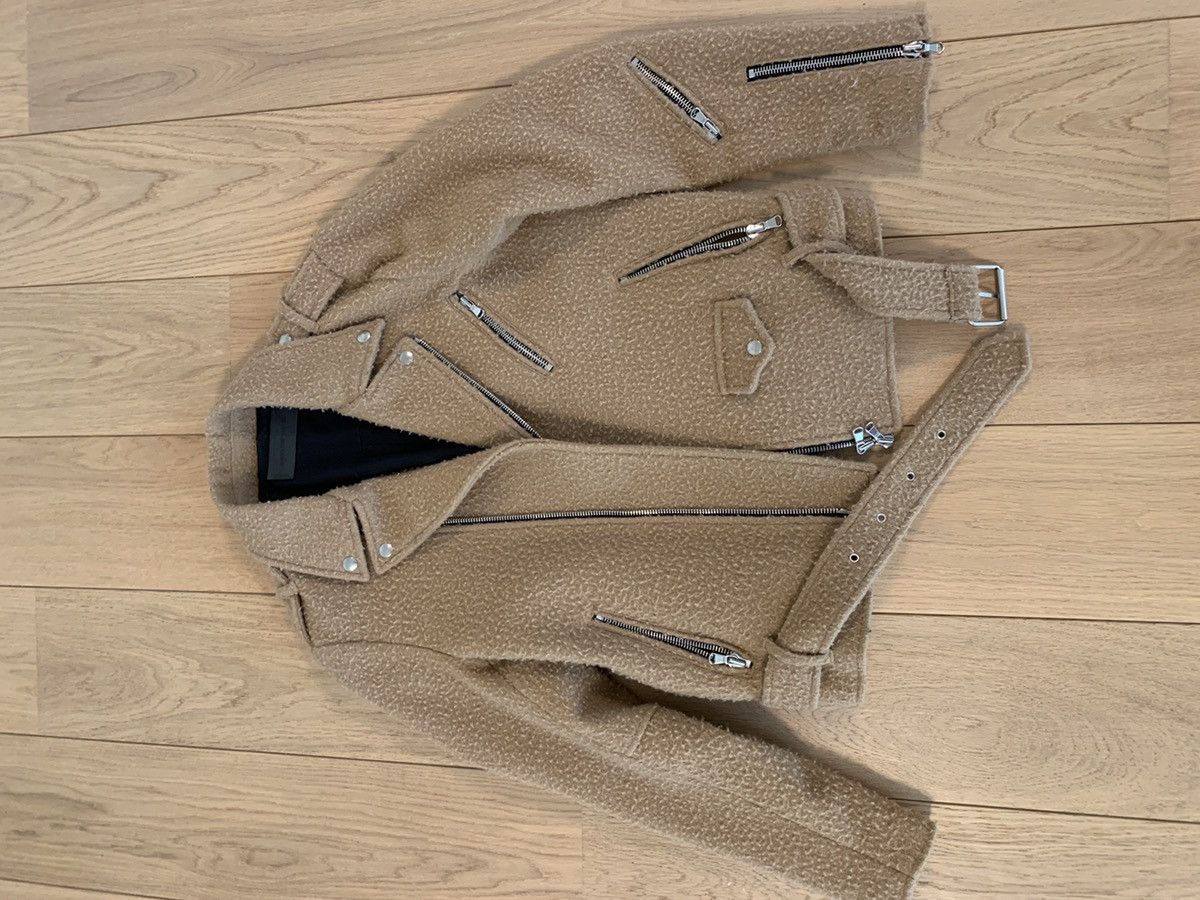 Route des Garden New RARE Beige Wool Biker Jacket Size US M / EU 48-50 / 2 - 7 Thumbnail