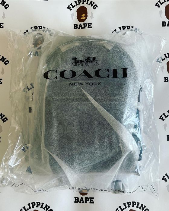 COACH BAPE Collaboration Signature Backpack Navy COACH×A・BATHING APE Rare YR