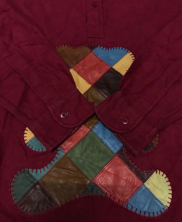 Karl Helmut Rare Karl helmut Patchwork Bear Cowhide Long Sleeve Polo T Size US XL / EU 56 / 4 - 7 Thumbnail