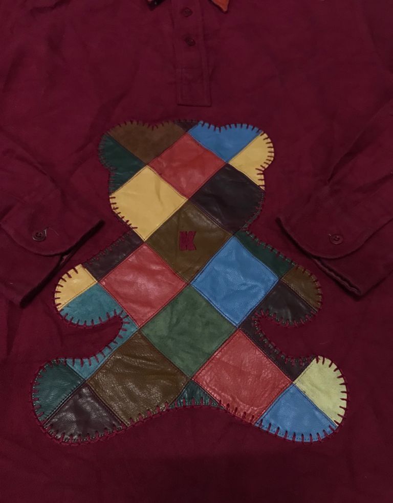Karl Helmut Rare Karl helmut Patchwork Bear Cowhide Long Sleeve Polo T Size US XL / EU 56 / 4 - 9 Thumbnail