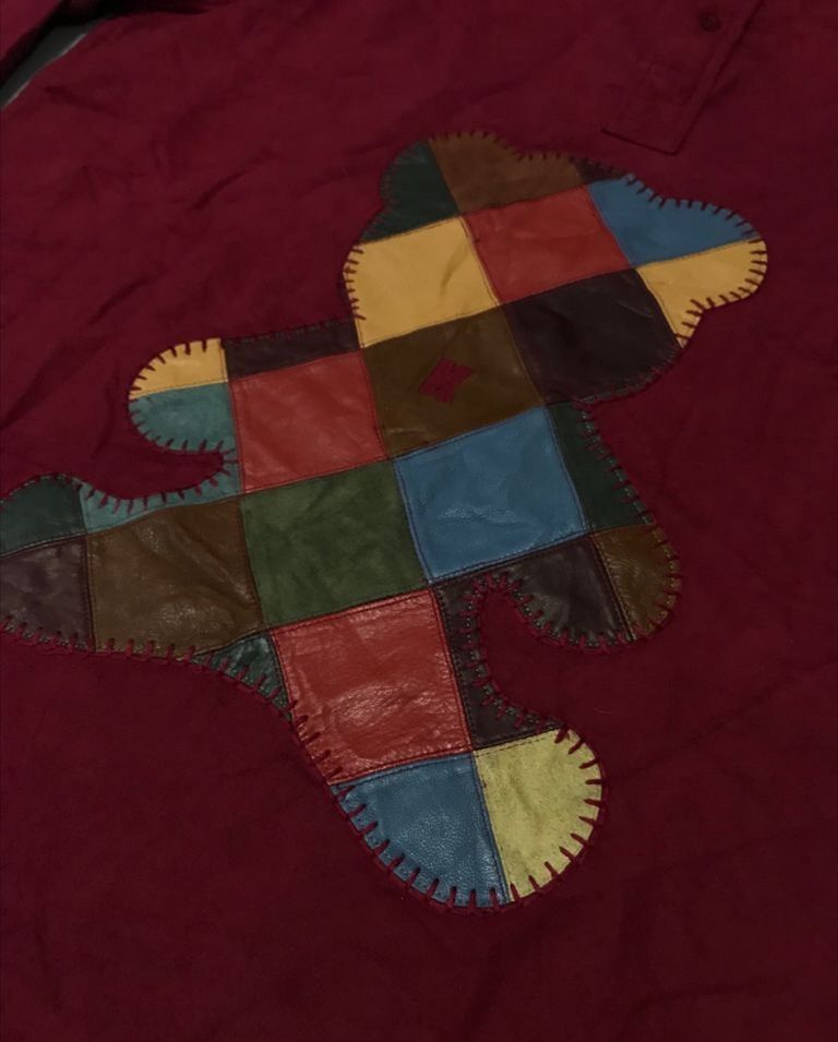 Karl Helmut Rare Karl helmut Patchwork Bear Cowhide Long Sleeve Polo T Size US XL / EU 56 / 4 - 6 Thumbnail